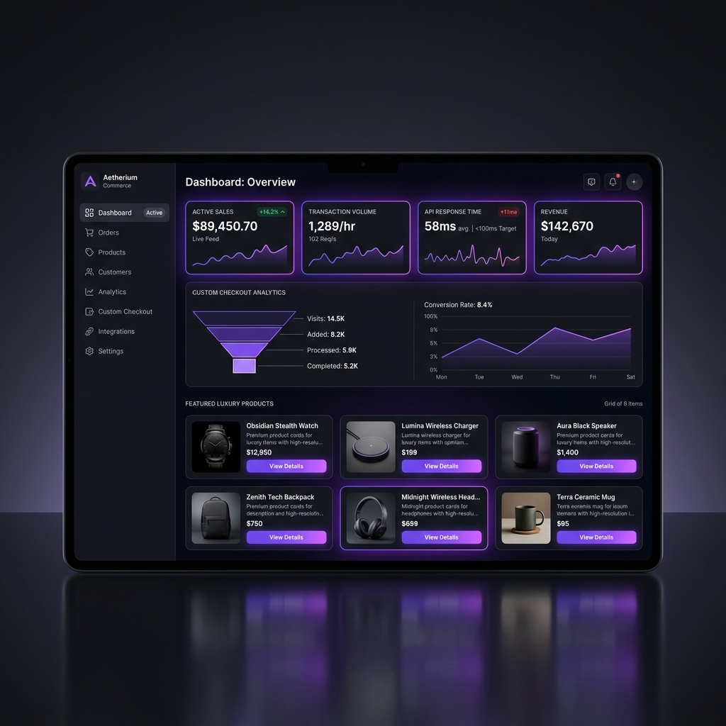 CommerceOS E-Commerce Transaction Platform Dashboard